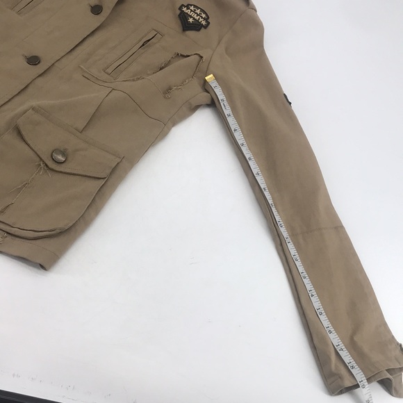 New Vintage Y2K Distressed Deconstructed Army Military Made In Italy Jacket NWT - Picture 14 of 16